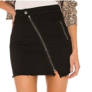 Revolve Black Denim Skirt w/ Zipper Detail